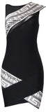 Paneled Bandage Mini Dress