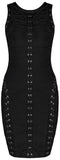 Eyelet Laced Bandage Dress - Khaki, Red or Black