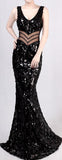 Embellished Sleeveless Gown - Gold or Black