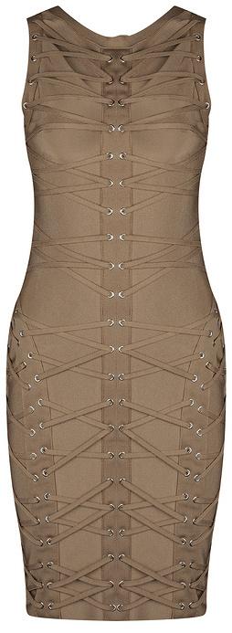 Eyelet Laced Bandage Dress - Khaki, Red or Black