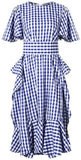 Gingham Ruffle Dress - Pink or Blue