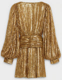 Gold Wrap Metallic Mini Dress