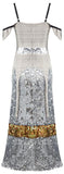 Cold-Shoulder Sequin-Embellished Plaid Dress
