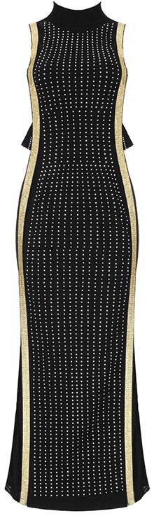 Crystal-Embellished Sheer-Paneled Dress