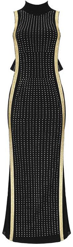 Crystal-Embellished Sheer-Paneled Dress