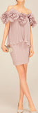 Floral Appliques Crimped Top and Skirt Set