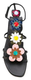 Floral Embellished Sandals-Black or White - DESIGNER INSPIRED FASHIONS