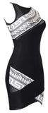 Paneled Bandage Mini Dress