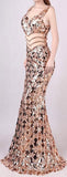 Embellished Sleeveless Gown - Gold or Black