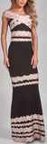 Crossover Off-the-Shoulder Scalloped Cut-Out Bandage Dress
