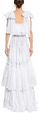 Sicilian Lace Cotton Batiste Long White Dress