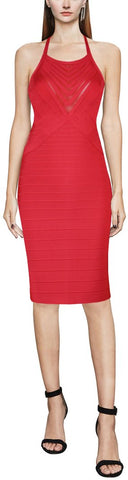 Red Halter Bandage Dress