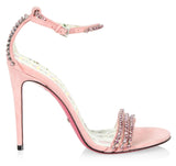 Suede Sandals with Crystals - Pink or Black