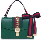 Sylvie Leather Shoulder Bag - (Black, White, Green, Red) - DESIGNER INSPIRED FASHIONS