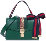 Sylvie Leather Shoulder Bag - (Black, White, Green, Red) - DESIGNER INSPIRED FASHIONS