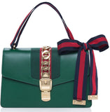 Sylvie Leather Shoulder Bag - (Black, White, Green, Red) - DESIGNER INSPIRED FASHIONS