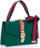 Sylvie Leather Shoulder Bag - (Black, White, Green, Red) - DESIGNER INSPIRED FASHIONS