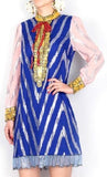 Embroidered Sequined Silk Dress - DESIGNER INSPIRED FASHIONS
