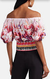 Floral Cotton Off-The-Shoulder Crop Top