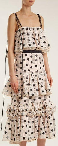 Polka-Dot Eyelet-Lace Dress