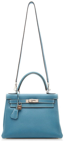 28 cm Blue Jean Togo Leather Retourne Kelly | DESIGNER INSPIRED FASHIONS