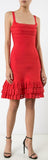 Layered Ruffles Fitted Dress