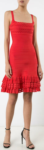 Layered Ruffles Fitted Dress