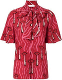 Lipstick Print Blouse