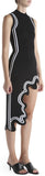 Asymmetric Wavy Dress, Black | DESIGNER INSPIRED FASHIONS