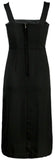 Crystal Button Embellished Midi Dress