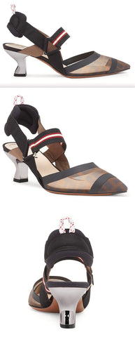 Multicolor Technical Mesh Slingbacks