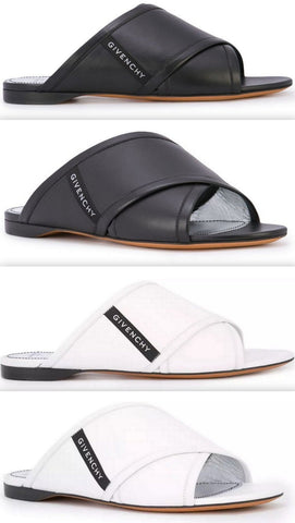 Crossover Flat Sandals -Black or White