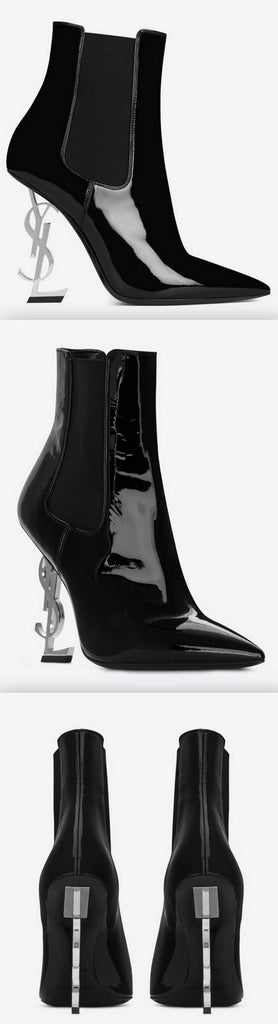 'Opyum' Booties in Black Patent Leather | DESIGNER INSPIRED FASHIONS