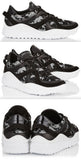 Black Mix Floral Lace on Mesh and Leather Trainers