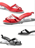 PVC and Lambskin Transparent Logo Mules, Red or Black