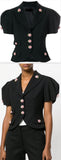 Rose-Embellished Cropped Jacket