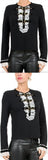 Bow-Embellished Wool Sweater