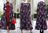 Long Single-Breasted Multi-Printed Wool Coat - DESIGNER INSPIRED FASHIONS