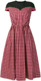 Plaid Flared Midi Dress