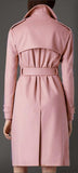 Double-Breasted Wool Trench Coat in Pink - DESIGNER INSPIRED FASHIONS