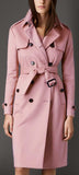 Double-Breasted Wool Trench Coat in Pink - DESIGNER INSPIRED FASHIONS