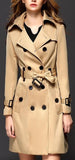 Buckle-Sleeve Trench Coat in Khaki - DESIGNER INSPIRED FASHIONS
