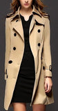 Buckle-Sleeve Trench Coat in Khaki - DESIGNER INSPIRED FASHIONS