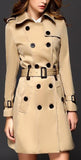 Buckle-Sleeve Trench Coat in Khaki - DESIGNER INSPIRED FASHIONS