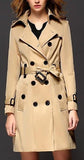 Buckle-Sleeve Trench Coat in Khaki - DESIGNER INSPIRED FASHIONS