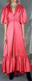 Satin Balloon Sleeve Flounce Maxi Dress | DESIGNER INSPIRED FASHIONS