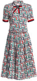 Printed Short-Sleeve Shirt & Knee-Length Skirt Set - DESIGNER INSPIRED FASHIONS