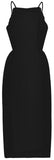 Silver Ball Button-Embellished Sleeveless Midi Dress, Black or White