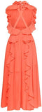 Ruffled Backless Chiffon Dress