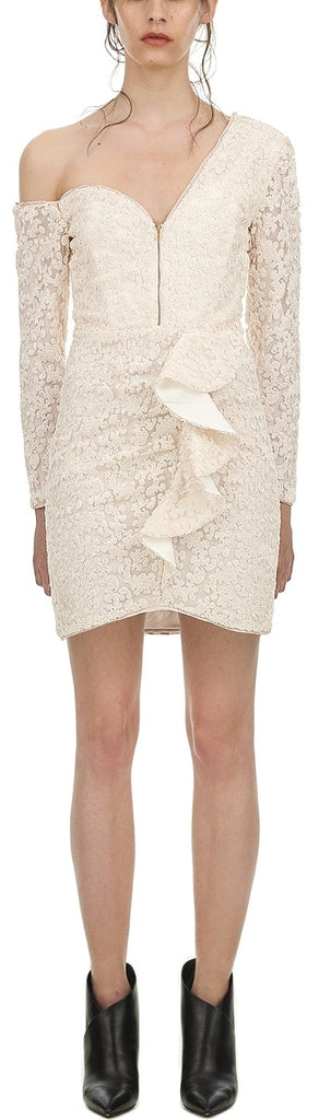 Sequin Embellished Ruffle Mini Dress